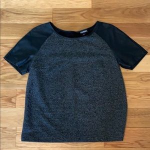 Express leather sleeved shirt